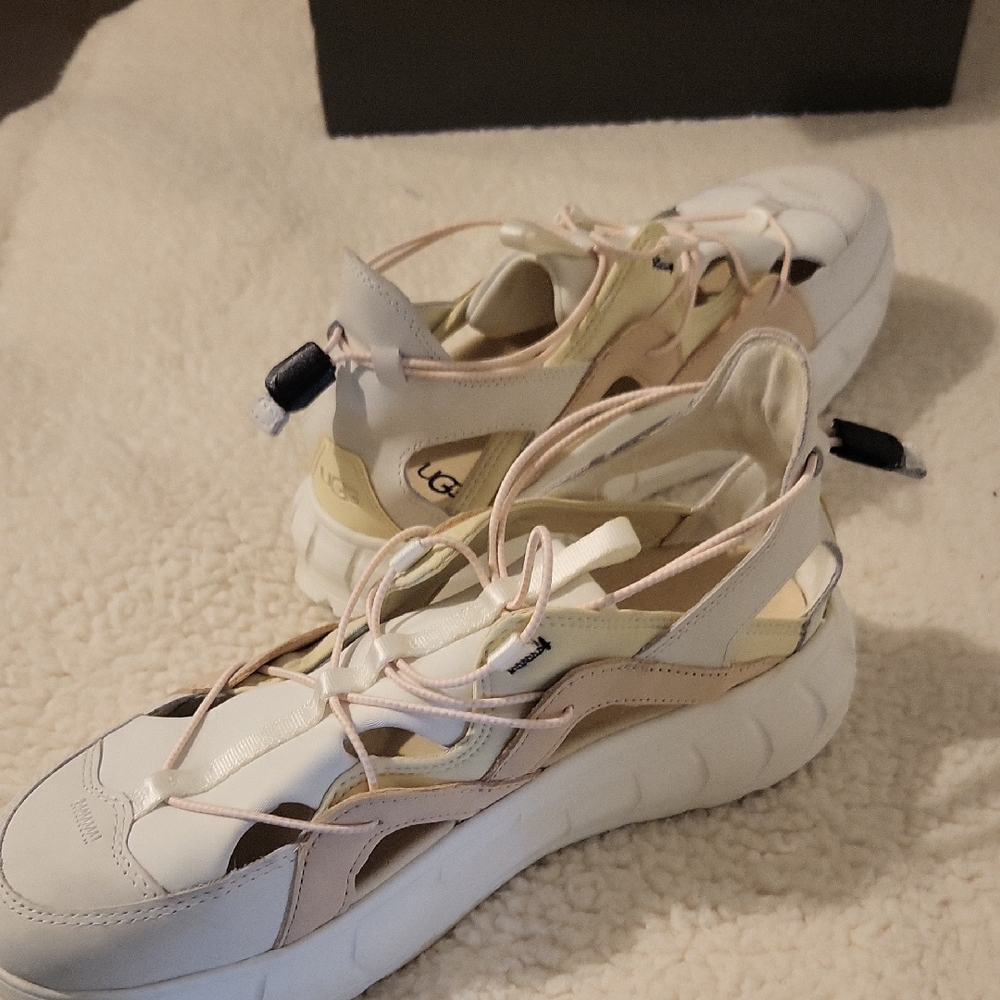 UGG Women's White and Tan Sneakers